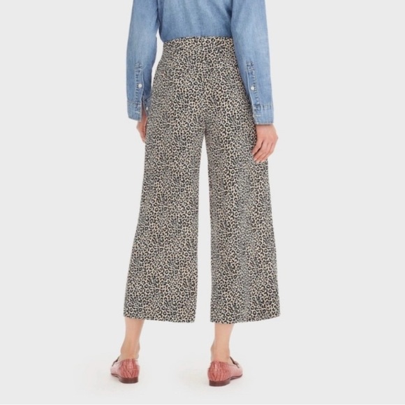 J.Crew Silk Leopard Print Wide Leg Trouser Pants Size 2 - Picture 4 of 13